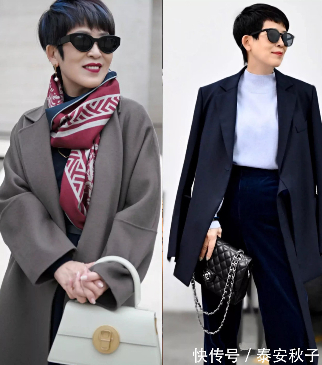 阔腿裤 当我60岁之后,冬天一定要像她们一样打扮自己:显瘦、还显高级!