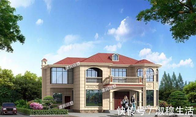 别墅|两层带堂屋的农村别墅，四开间设计，这样建房好看又接地气