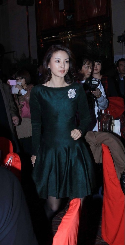 刘芳菲真是才貌双全, 穿连衣裙配裤袜气质好, 难怪能当央视主持人