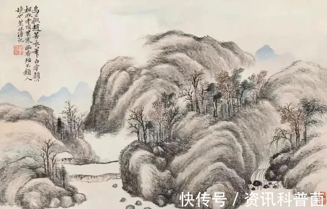 山水画&他贵为“四王”后一山水画大家，他的蝉衣皴，清新细腻，苍润兼得