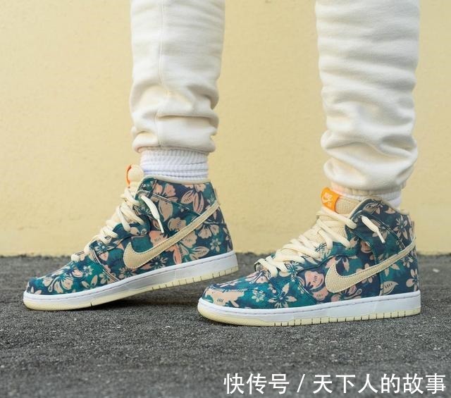 nike 骚气扎染!「夏威夷」Dunk SB Hi上脚首次释出!