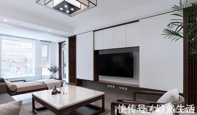 电视墙|有一种美,叫做新中式!145㎡新房打造的极简又高级!爱了!
