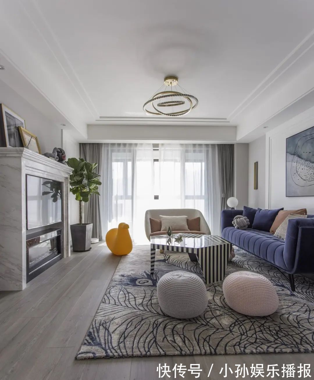 装饰画|180㎡浪漫小窝,蓝与粉、灰与白,优雅情趣,轻松舒适