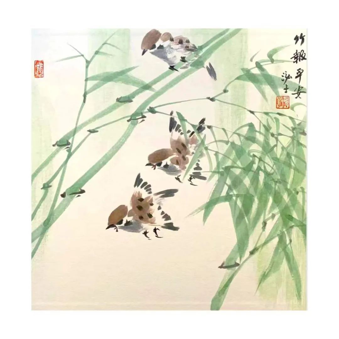 研究员!朱荣耀《壬寅新春,竹报平安》系列小品