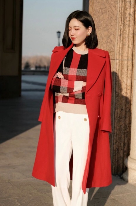 修饰|冬季该如何穿?经典大衣搭配半身裙或长裤高级感满满,简约大气