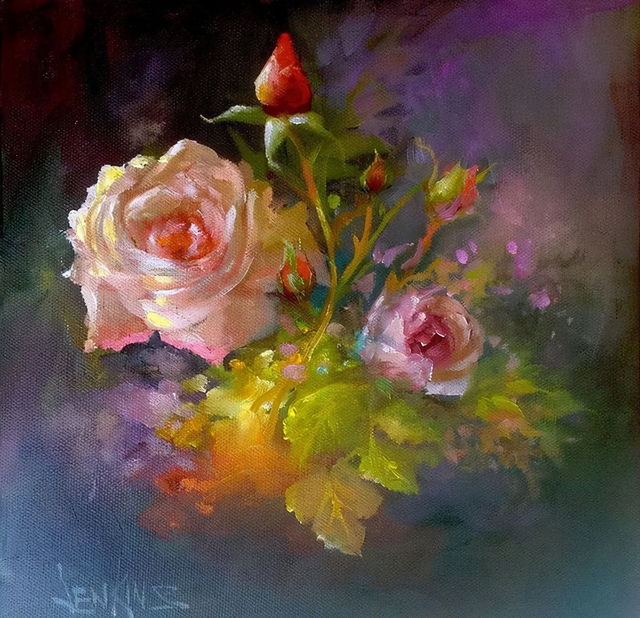 加里$这对老夫妇教授绘画40多年,画的花也太漂亮了!