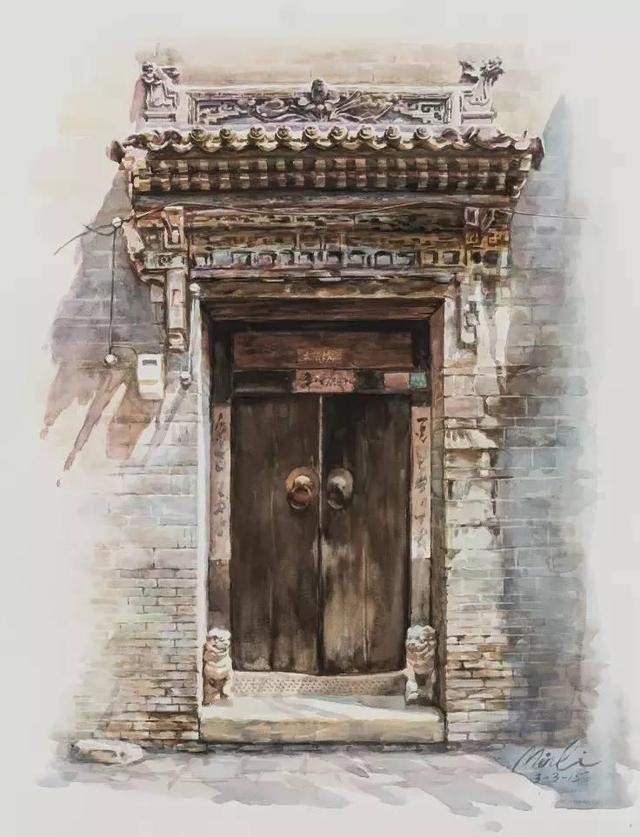 拴马石|旅美水彩艺术家李民笔下的中国风景画!他用艺术诠释“家”的味道