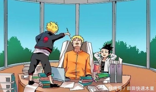 火影|鳴人在火影室睡覺,博人趁機在他臉上涂鴉,鳴人發現后動作暖心