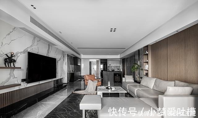 茶几处|180㎡大平层，现代简约+无主灯设计，客餐厅精致有格调！