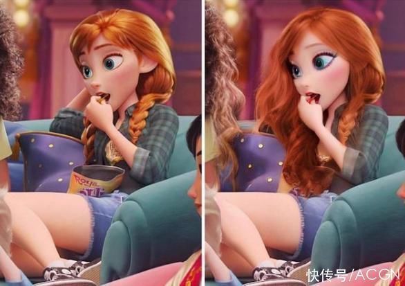动漫作品|动漫角色还是原版好,有人给冰雪奇缘开了美颜,感觉没原版好看