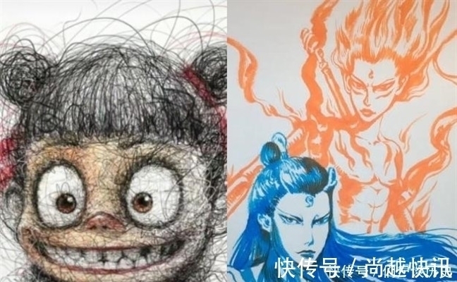 笔下$美术生笔下的敖丙和哪吒是这个样子的!看完网友:这是cp粉头吧