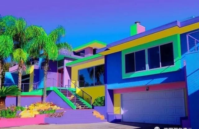 色彩|美国艺术家把自家改造成彩虹屋这色彩,意外的辣眼好看啊