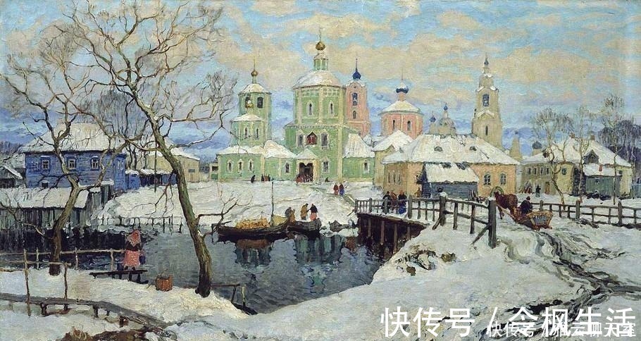 油画$俄罗斯印象派画家，康斯坦丁诺维奇加勒巴多夫，油画作品欣赏