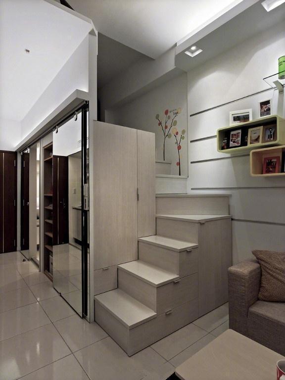 小公寓|38㎡小公寓阳台改主卧，挑高加出次卧，隐形楼梯很奇妙，真棒！