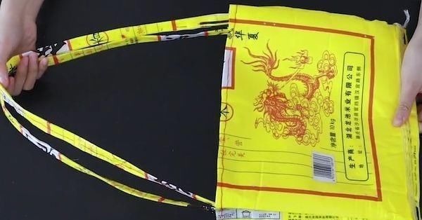 大米袋我从来不扔，这样简单改造一下，出门全家人都抢着用！