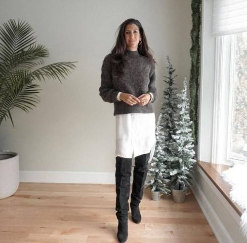 3个毛衣搭衬衫的组合，让基本款穿出不同风格，通勤穿搭可以更有趣好看