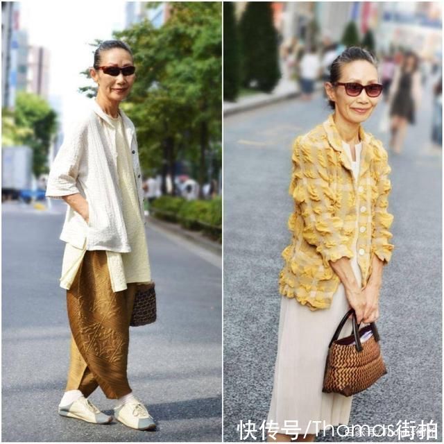 50至60岁的大妈，选择宽松冷淡色系的搭配，更加彰显优雅大方气质