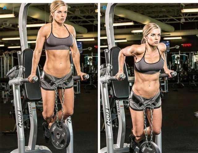 最低处|同一个动作,不同的握法,用它练胸大肌和三头肌最合适不过了