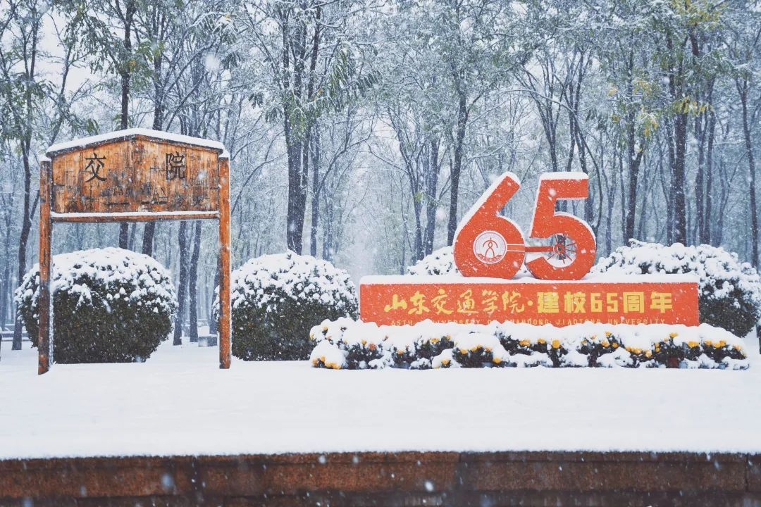 山东交通学院|千里一色！山东高校的“初雪”遇上“立冬”，浪漫绝绝子！