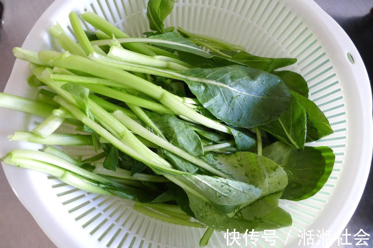 菜梗子|蒜蓉菜心这样做才好吃,颜色翠绿不发黄,看着就不错