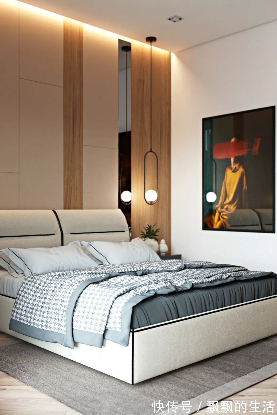 温馨|100㎡现代简约,不规则的三房户型,开放式格局,自然而温馨