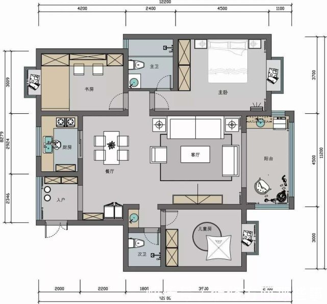 细节处|128平美式轻奢风三居室看起来就非常有档次,真是让人羡慕!