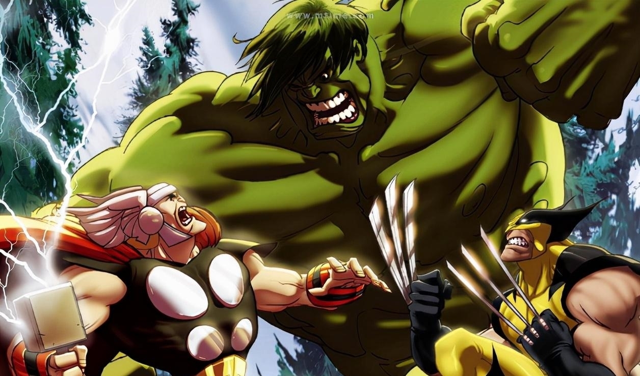 洛基|动漫版绿巨人冷知识,跟金刚狼掐架,被洛基控制后狂扁雷神