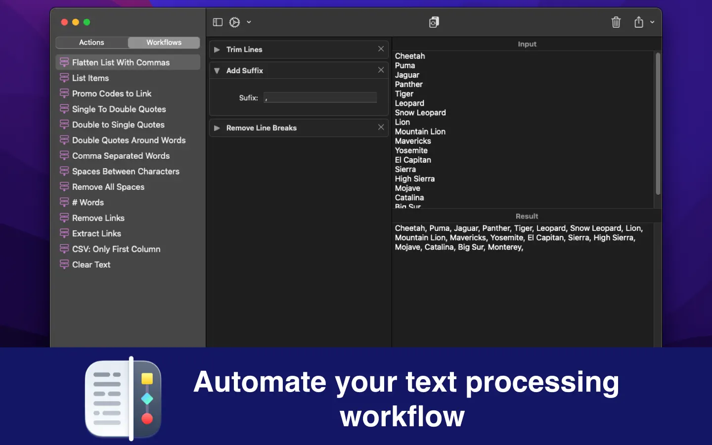 Text Workflow for Mac v1.7.1 MAS 文本转换处理-下载否