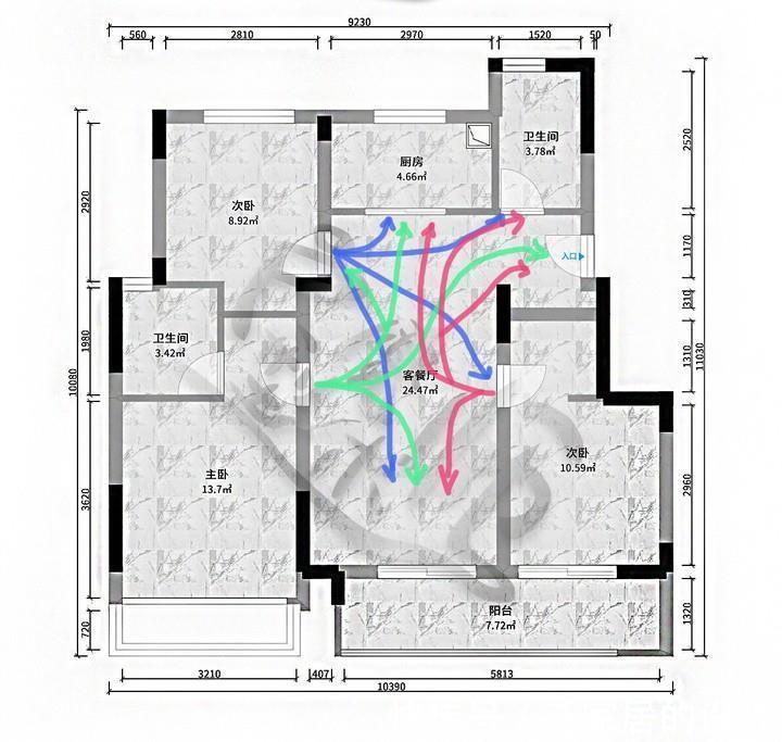 房子|这算是满分户型,“四叶草”动线每1㎡都大有可为,房子越住越大