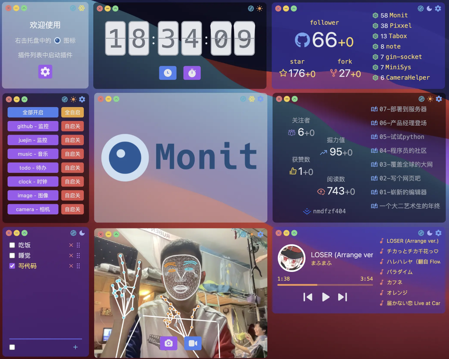 Monit v0.8.1 桌面小组件-下载否
