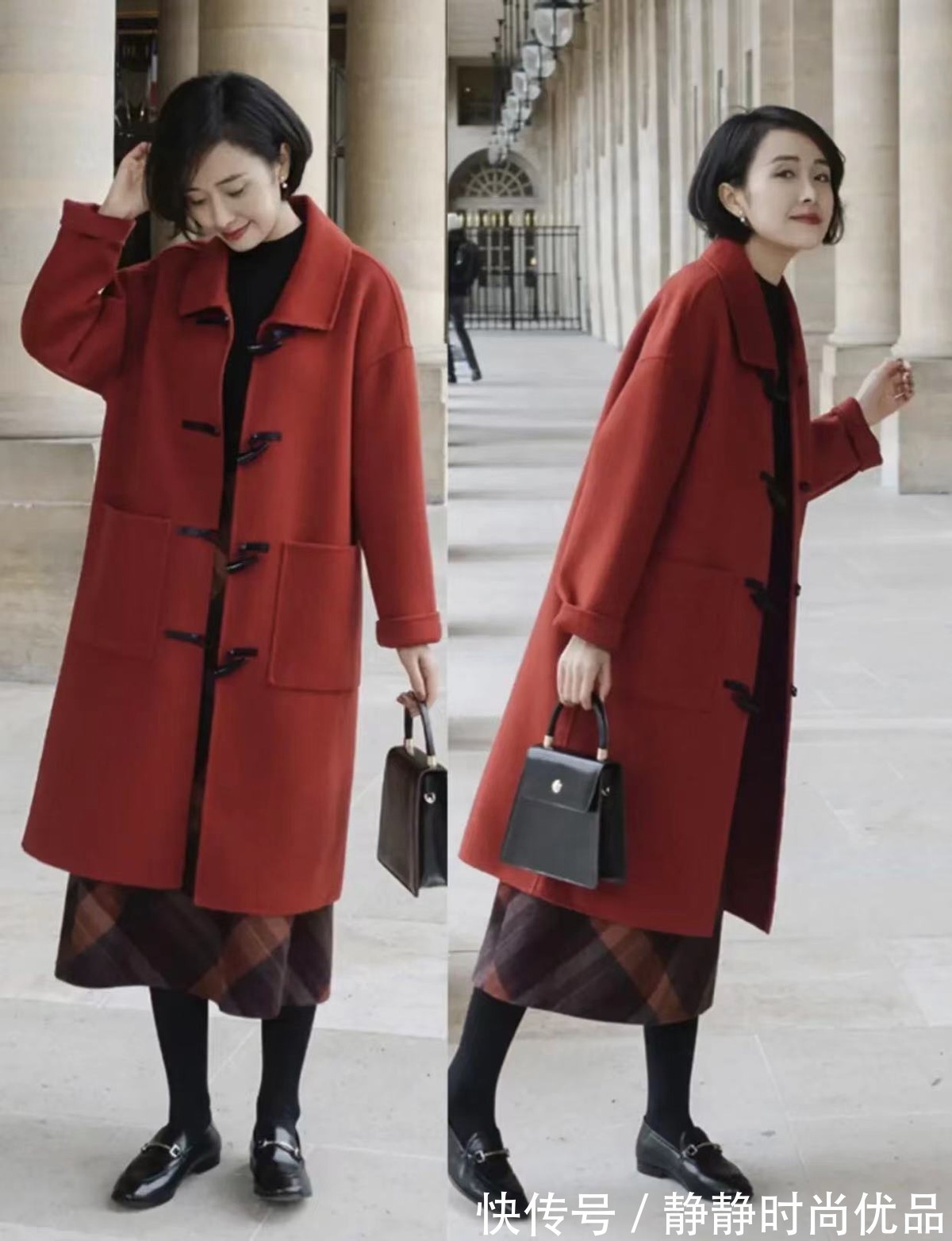 半身裙 今年初冬，流行穿“大衣+半身裙”！40、50岁女人这么穿好优雅