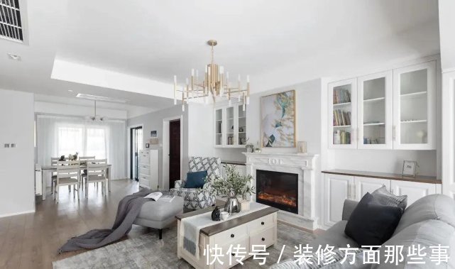 美学感|138平美式风三居室,客厅是宽阔而富有前史气味的