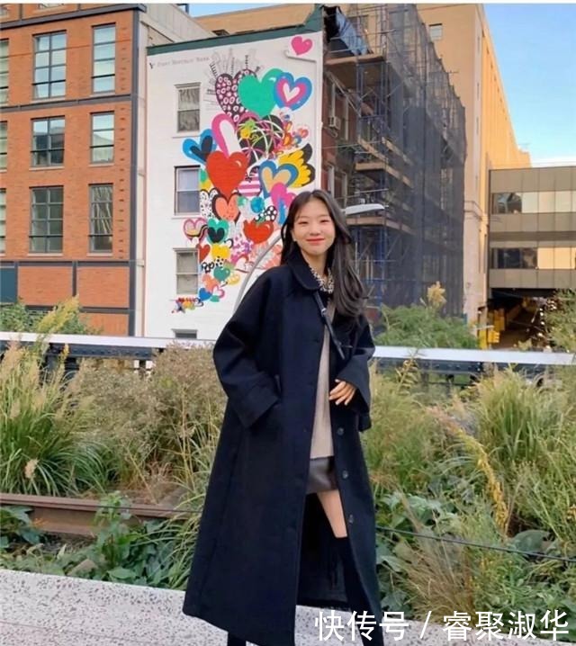 温柔感|说实话,穿大衣就服韩国女生!她们的大衣“重组搭配”,显瘦好看