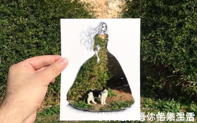 惊艳&这才是灵魂插画师！手绘图只画一半也惊艳，这衣服效果比高定还美