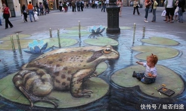 粉笔|这十张街头3D粉笔艺术画,让你大开眼界!