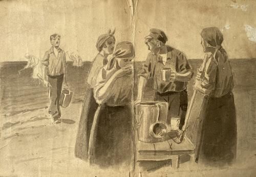 创作稿|20世纪俄罗斯绘画大师布布诺夫·亚历山大·帕夫洛维奇创作手稿精选