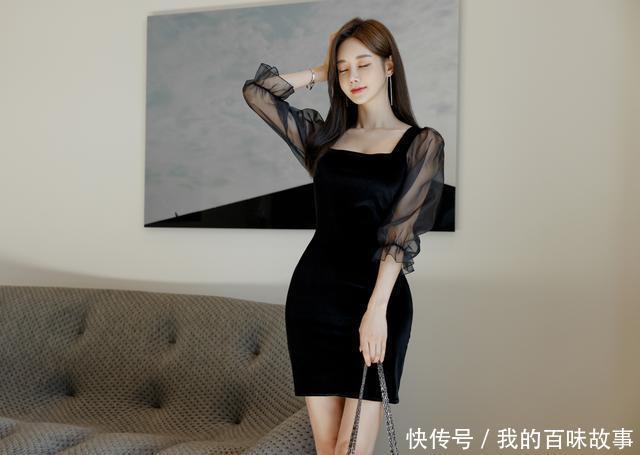 时尚孙允珠,薄雾萦绕金丝绒连衣裙,打造清雅气质