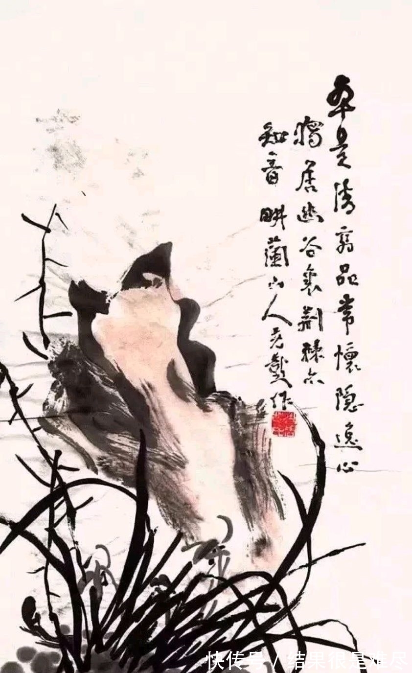 齐白石!他笔下的兰石,神技矣!国画大家彭八百