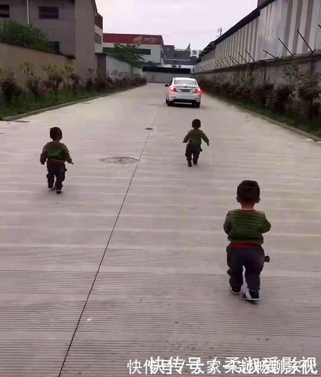 恭喜发财|爸爸开车去上班,三胞胎宝宝一路尾随,爸爸下车的瞬间暖哭网友
