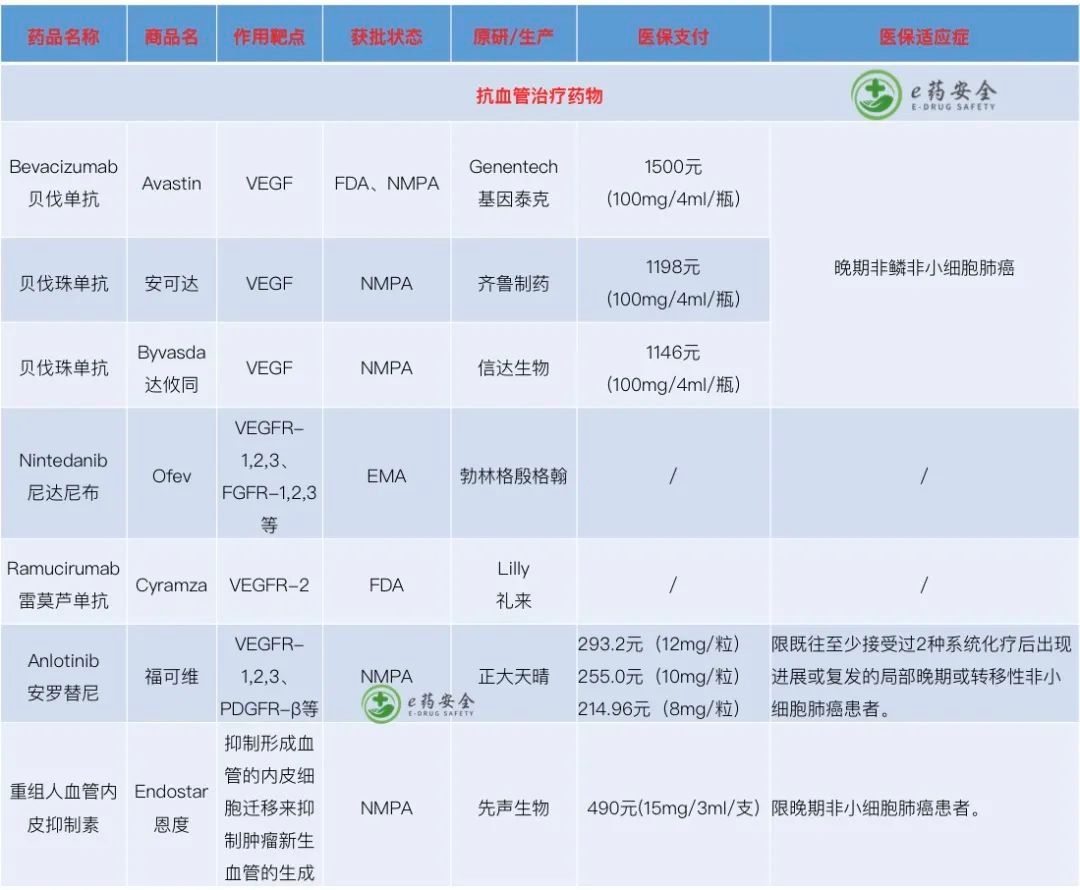 nmp肺癌，靶向及免疫治疗药物汇总表(2022年1月)