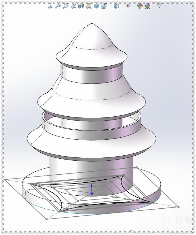 曲面扫描|用SolidWorks画一座古楼，其实一个扫描就能完成