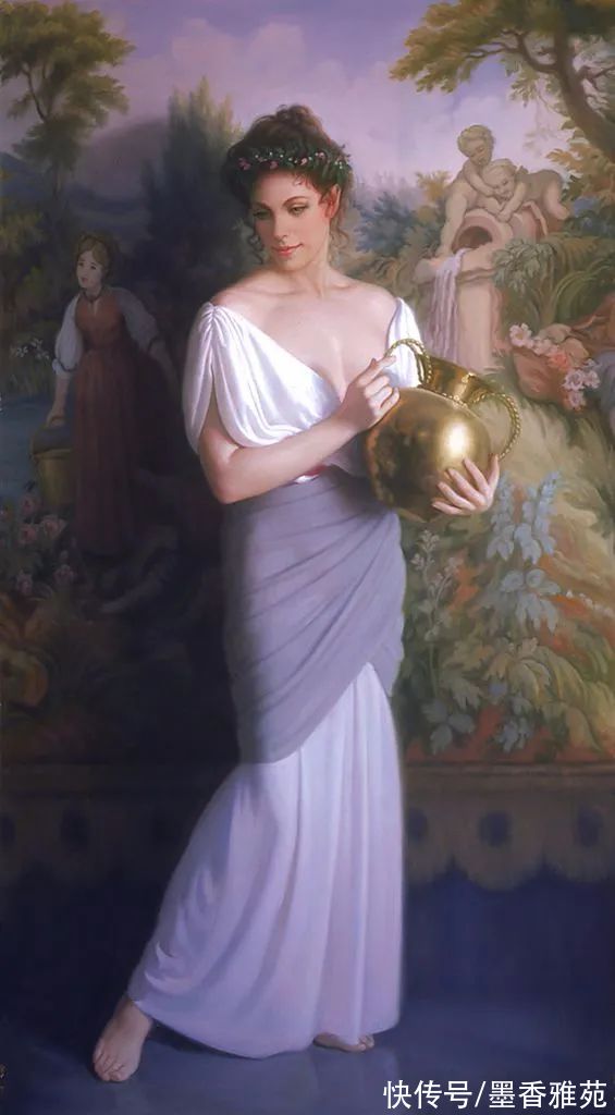 美国&美国性感美女油画,逼真动人