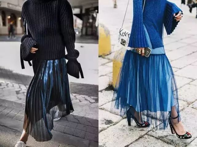 百褶裙|大毛衣+裙子, 才是2020秋冬最时髦的打开方式!