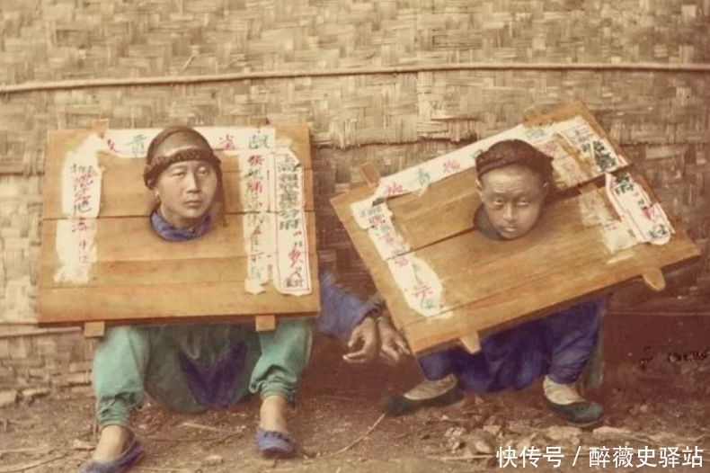 被绑|晚清罕见彩色老照片：犯人被绑在一起，贵妇体验特色交通工具