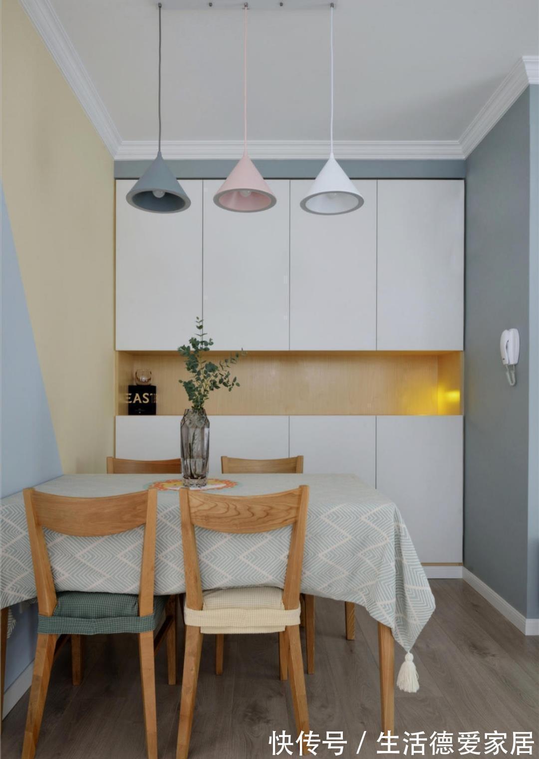 客厅|70㎡北欧两室,客厅不设收纳柜,随孩子任性玩耍!