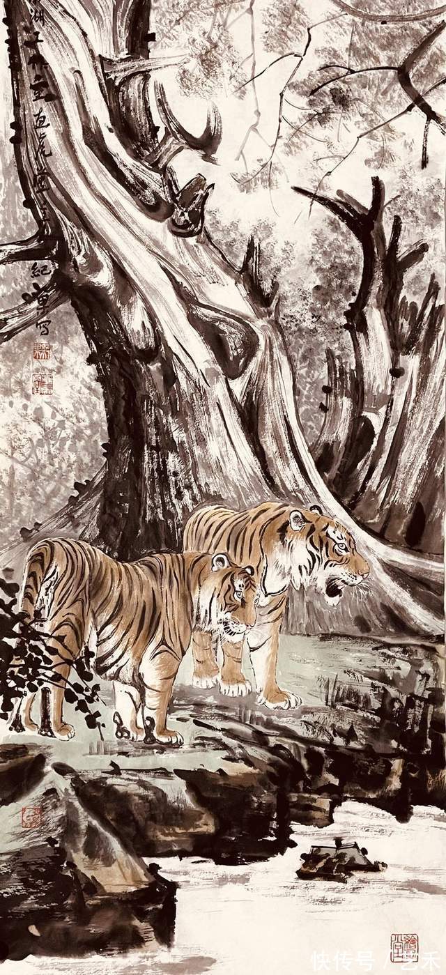 罗素!著名实力派画家纪果作品《王者雄风》罗素国际拍卖圆满成功