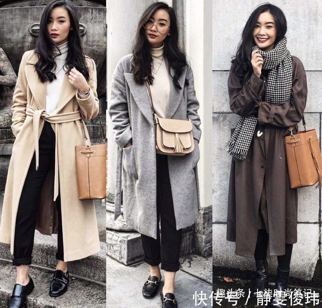 博主|158小个子博主,秋冬教科书式的大衣穿搭示范,简约气质超实用