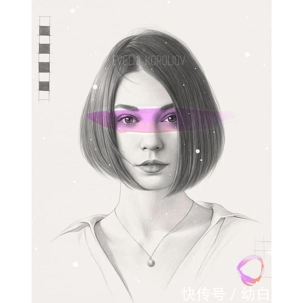 手绘$总被怼素描画得像头盔,瞧她用自动铅笔画,笔笔都是功力,厉害了!