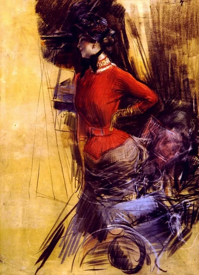 博尔迪尼$意大利画家博尔迪尼笔下的女子,女人味十足