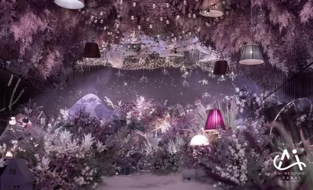 以月见草为设计灵感，打造一场富有诗性的紫色系婚礼